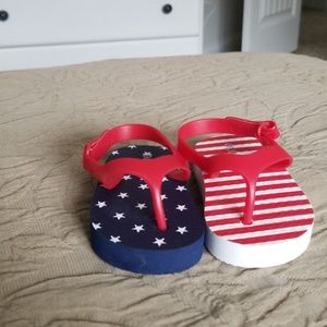 3-6mo Red/White/Blue Infant Sandals